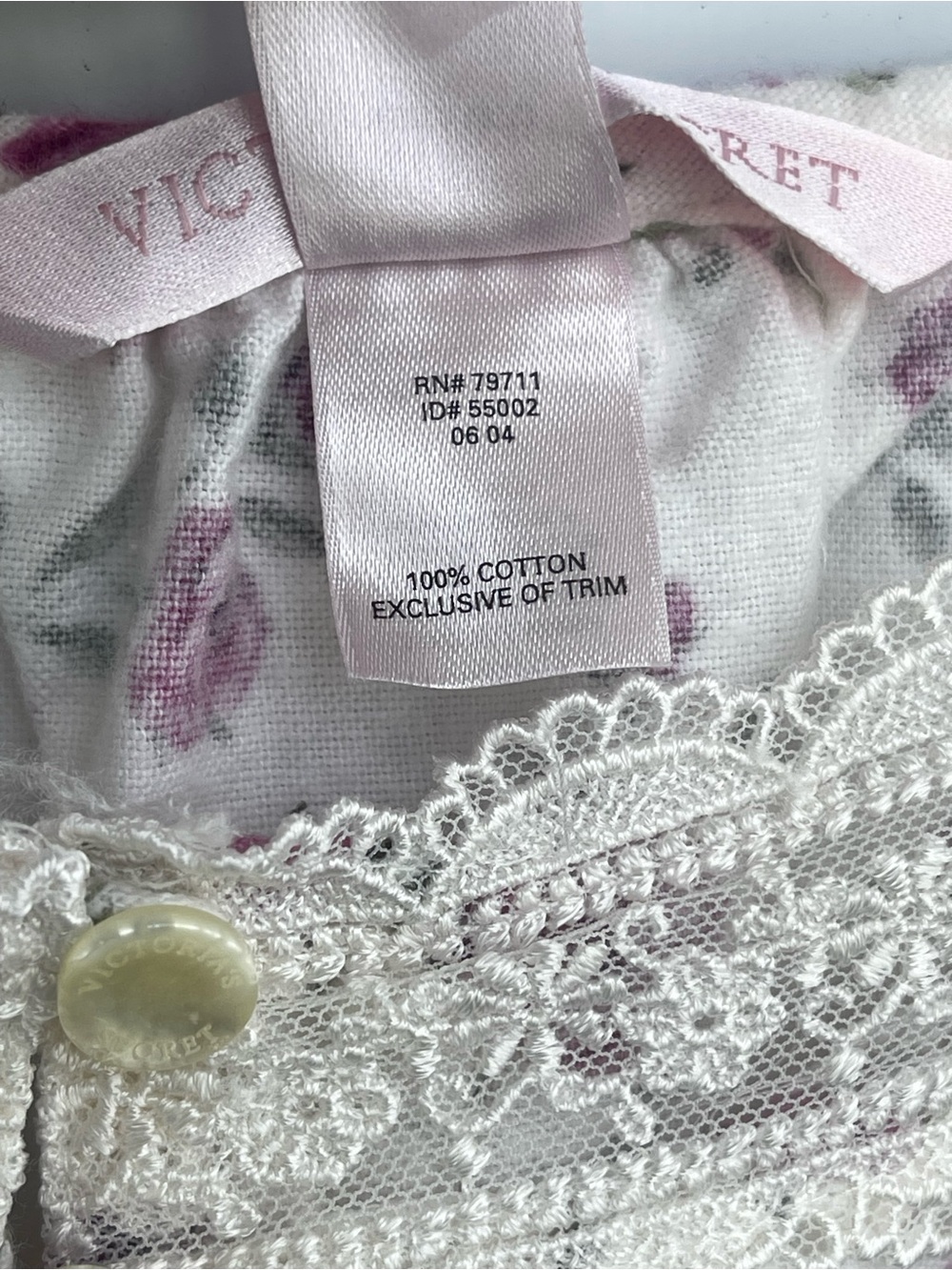 Victoria's Secret Floral Nightgown Lace Trim Cottagecore Maxi Larg - Picture 6 of 6